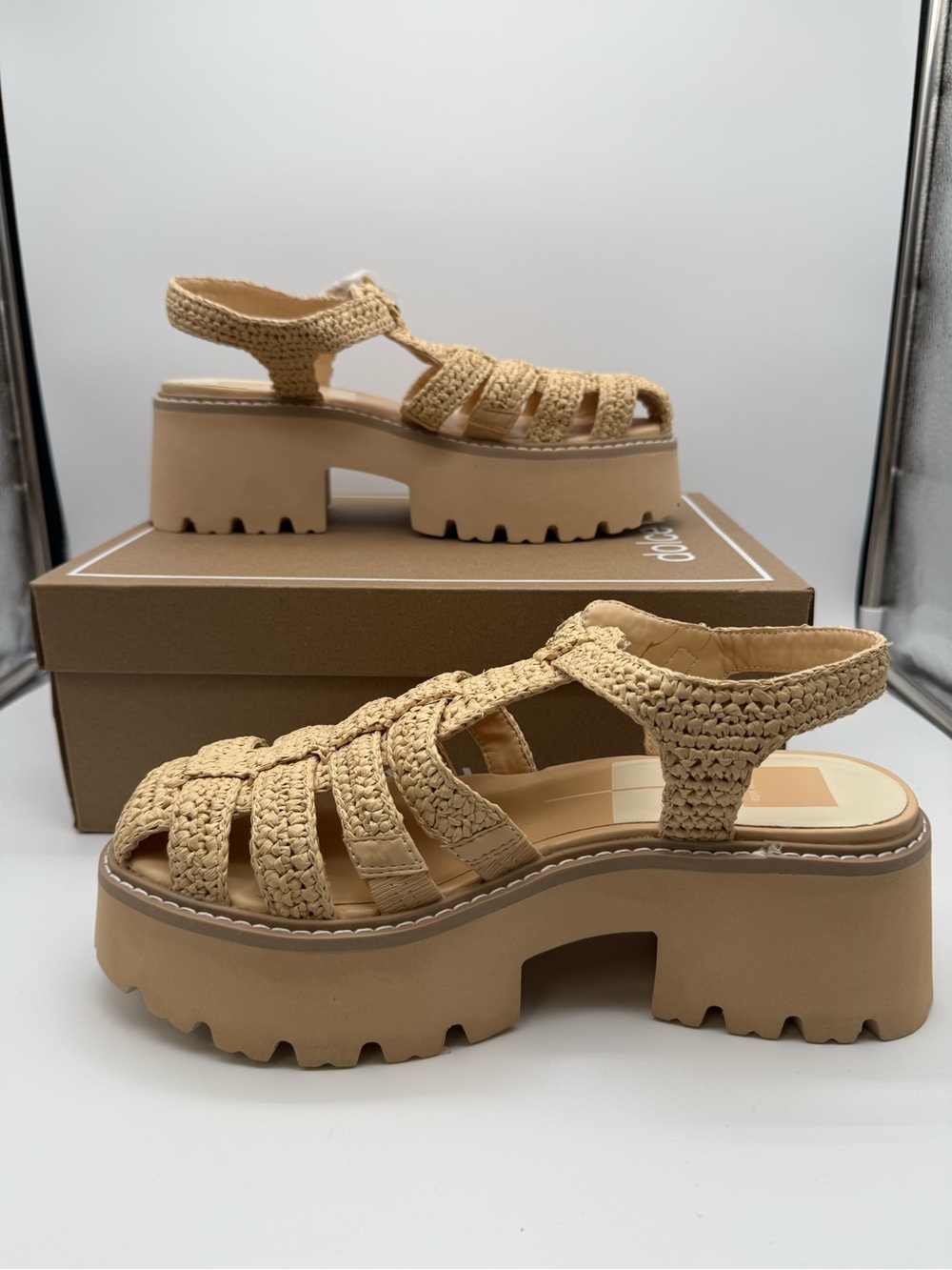 Dolce Vita Tan Woven Platform Sandal